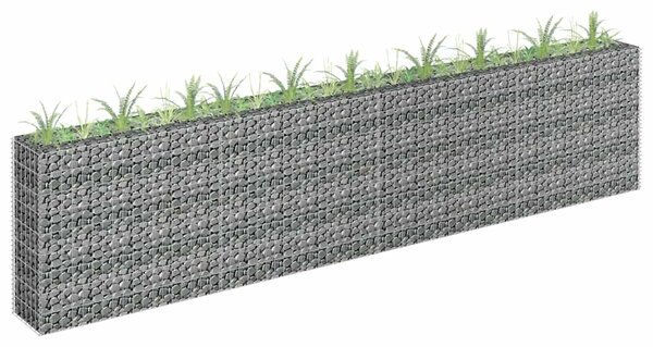 Podwyższona donica gabionowa, galwanizowana stal, 360x30x90 cm