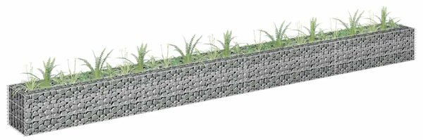 Podwyższona donica gabionowa, galwanizowana stal, 360x30x30 cm