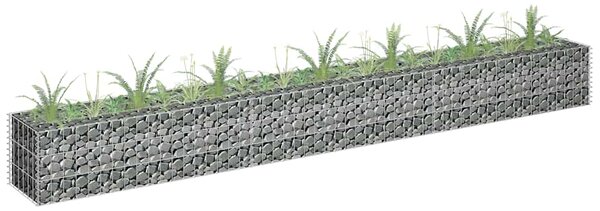 Podwyższona donica gabionowa, galwanizowana stal, 270x30x30 cm