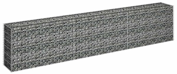 Podwyższona donica gabionowa, galwanizowana stal, 270x30x60 cm