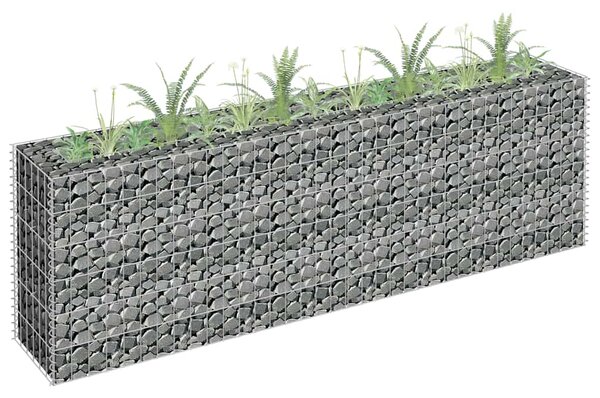 Podwyższona donica gabionowa, galwanizowana stal, 180x30x60 cm