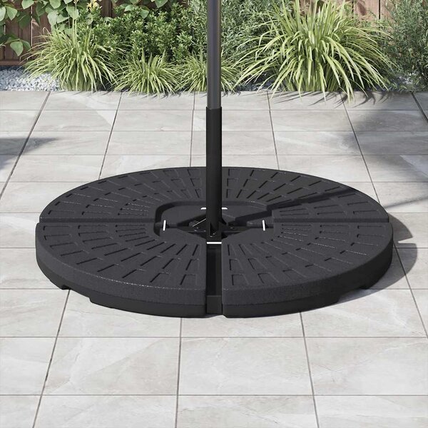 Podstawa pod parasol w formie wachlarza, 4 elementy, czarna
