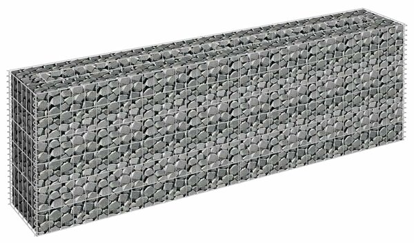 Podwyższona donica gabionowa, galwanizowana stal, 180x30x60 cm