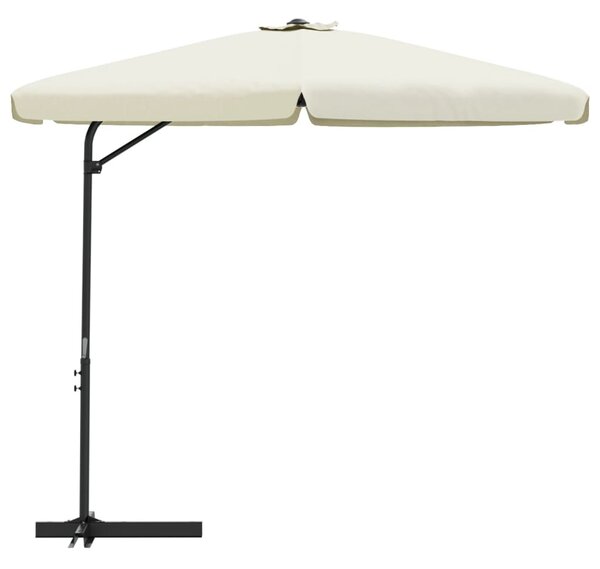 Parasol ogrodowy na stalowym słupku, 300 cm, piaskowy