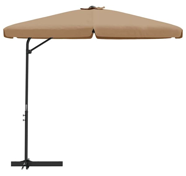 Parasol ogrodowy na stalowym słupku, 300 cm, taupe