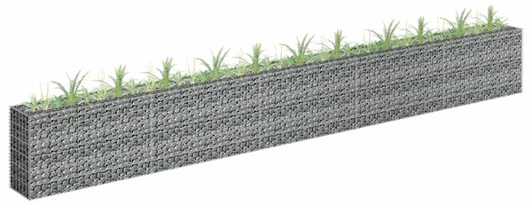 Podwyższona donica gabionowa, galwanizowana stal, 450x30x60 cm