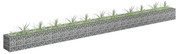 Podwyższona donica gabionowa, galwanizowana stal, 450x30x30 cm
