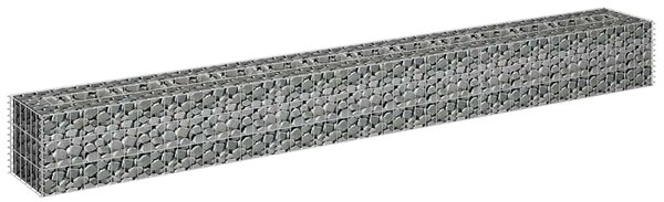 Podwyższona donica gabionowa, galwanizowana stal, 270x30x30 cm