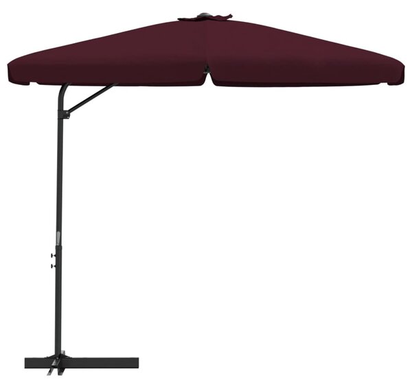 Parasol ogrodowy na stalowym słupku, 300 cm, bordowy