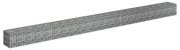 Podwyższona donica gabionowa, galwanizowana stal, 450x30x30 cm