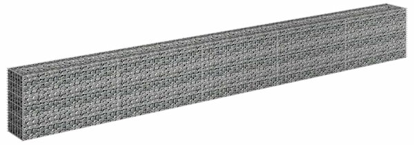 Podwyższona donica gabionowa, galwanizowana stal, 450x30x60 cm