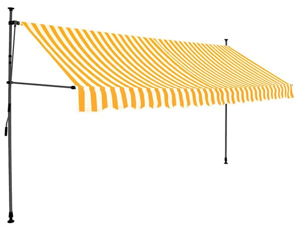 Ręcznie zwijana markiza z LED, 350 cm, biało-pomarańczowa