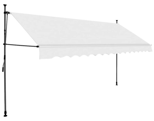 Ręcznie zwijana markiza z LED, 400 cm, kremowa