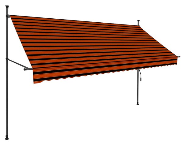 Ręcznie zwijana markiza z LED, 300 cm, pomarańczowo-brązowa
