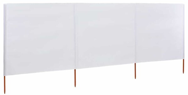 Parawan 3-skrzydłowy z tkaniny, 400x160 cm, piaskowy biały