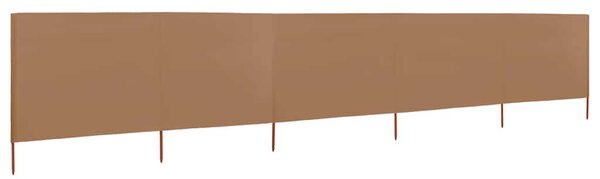 Parawan 5-skrzydłowy z tkaniny, 600x120 cm, kolor taupe