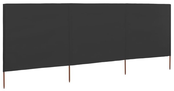 Parawan 3-skrzydłowy z tkaniny, 400x160 cm, antracytowy