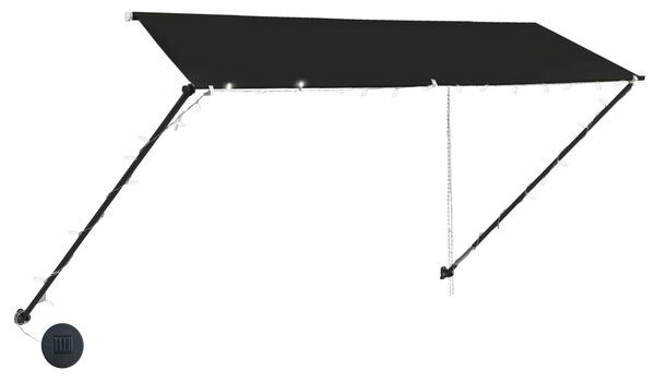 Markiza zwijana z LED, 300 x 150 cm, antracytowa