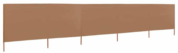Parawan 5-skrzydłowy z tkaniny, 600x80 cm, taupe