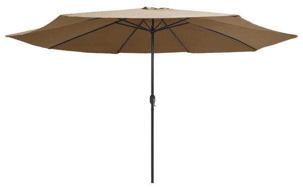 Parasol ogrodowy na metalowym słupku, 390 cm, taupe