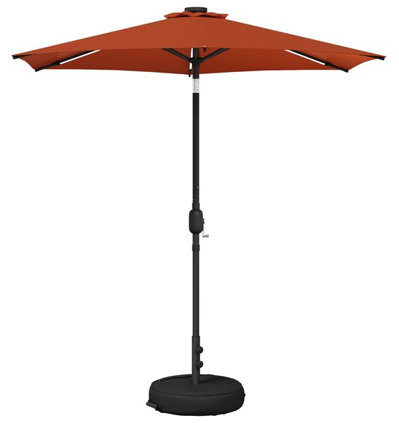 Parasol ogrodowy z oświetleniem LED i podstawą 230 x 230 cm