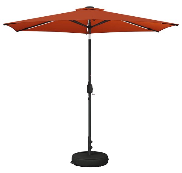 Parasol ogrodowy z oświetleniem LED i podstawą 270 x 270 cm
