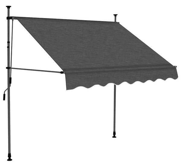 Ręcznie zwijana markiza z LED, 150 cm, antracytowa