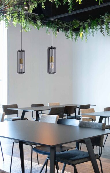 Czarno-złota lampa wisząca nad wyspę - 4X S774 E0-K97