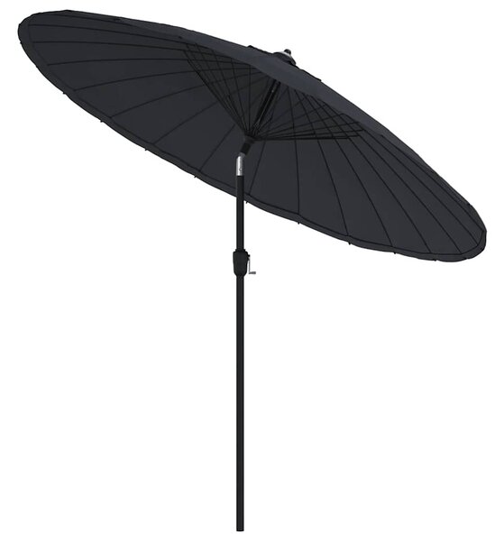 Parasol ogrodowy na słupku aluminiowym, 270 cm, czarny