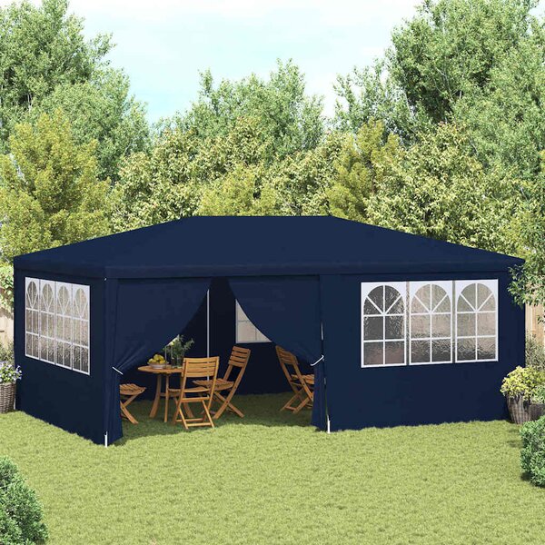 Namiot imprezowy ze ściankami, 4x6 m, niebieski, 90 g/m²