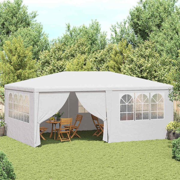 Namiot imprezowy ze ściankami, 4x6 m, biały, 90 g/m²