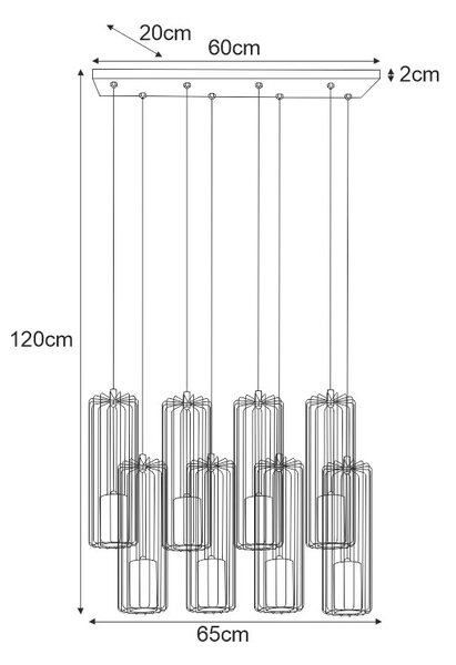 Czarna duża industrialna lampa wisząca nad stół S777 P6-D37