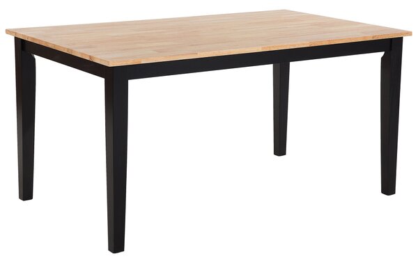Stół do jadalni drewniany czarne wykończenie do kuchni 150 x 90 cm Georgia Beliani
