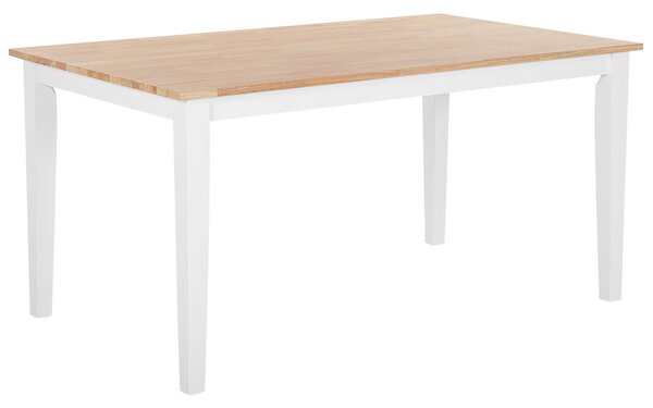 Stół do jadalni drewniany białe wykończenie do kuchni 150 x 90 cm Georgia Beliani