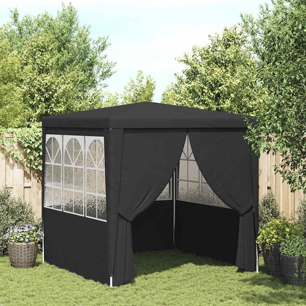 Namiot imprezowy ze ściankami, 2,5x2,5 m, antracytowy, 90 g/m²