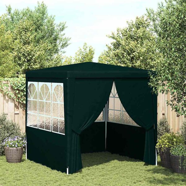 Namiot imprezowy ze ściankami, 2,5x2,5 m, zielony, 90 g/m²