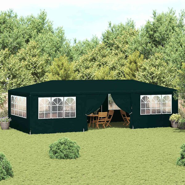 Namiot imprezowy ze ściankami, 4x9 m, zielony, 90 g/m²