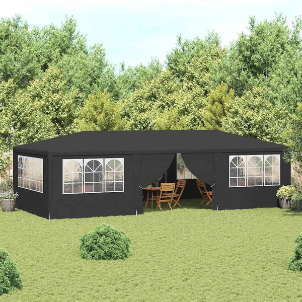 Namiot imprezowy ze ściankami, 4x9 m, antracytowy, 90 g/m²