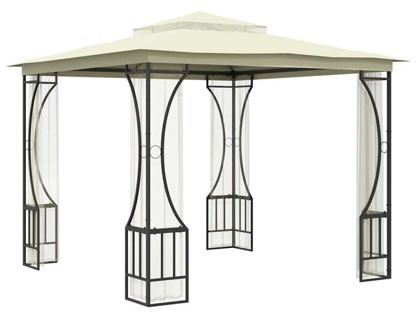 Altana ogrodowa z siatkami, 300x300x265 cm, kremowa