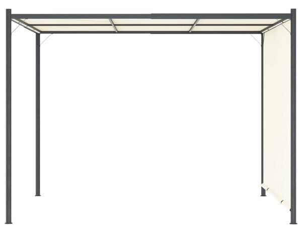 Pergola z regulowanym dachem, śmietankowa, 3x3 m, stalowa