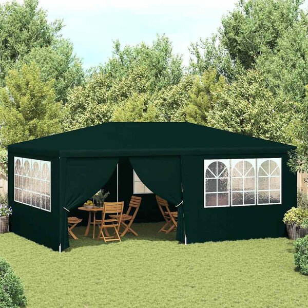 Namiot imprezowy ze ściankami, 4x6 m, zielony, 90 g/m²