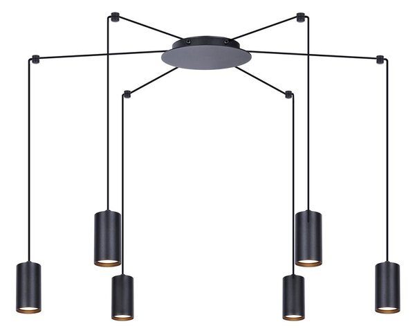 Czarna loftowa lampa wisząca pająk - S782-Lona