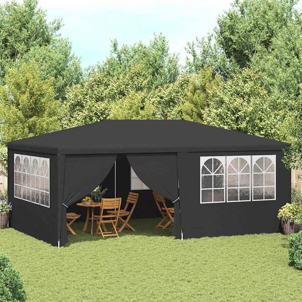 Namiot imprezowy ze ściankami, 4x6 m, antracytowy, 90 g/m²