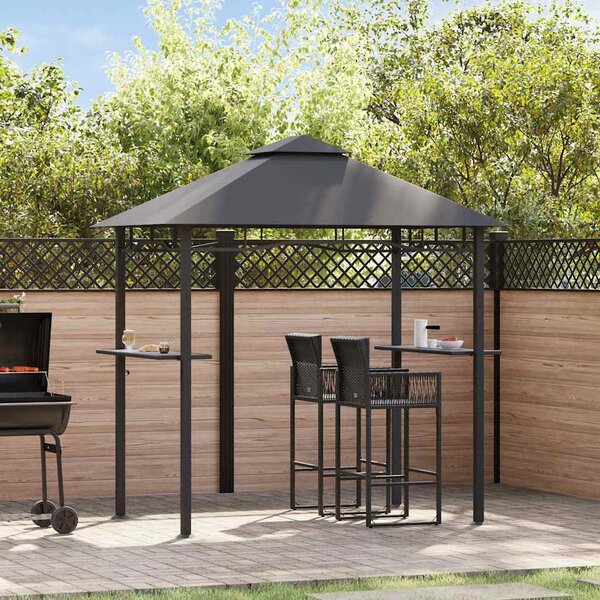 Altanka nad grill, 240x150x255 cm, antracytowa, stal