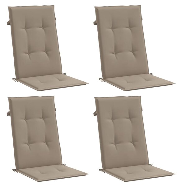 Poduszki na krzesła ogrodowe, 4 szt., taupe, 120x50x3 cm