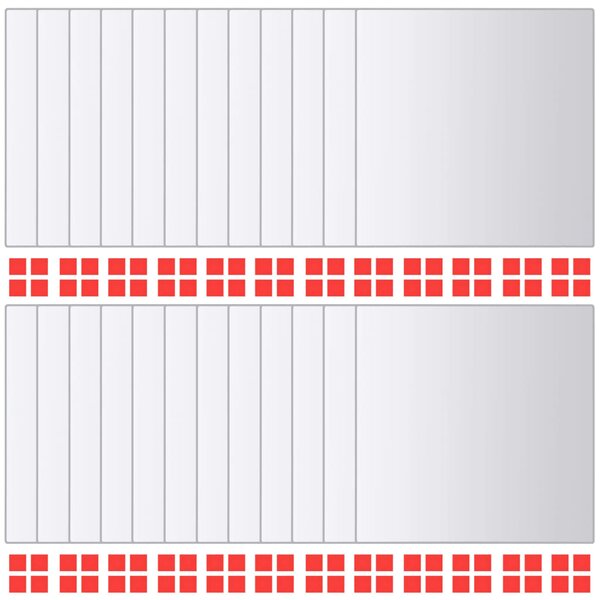 Płytki lustrzane, 48 szt., kwadratowe, szklane