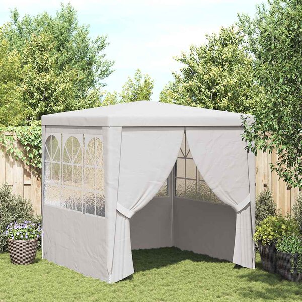 Namiot imprezowy ze ściankami, 2x2 m, biały, 90 g/m²