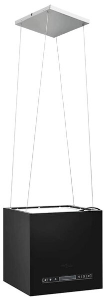 Wiszący okap nad wyspę, dotykowy LCD, 37 cm, stal