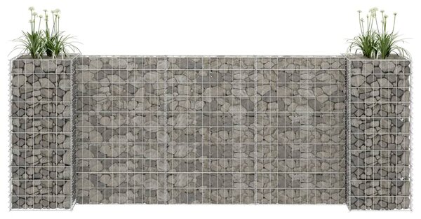 Donica gabionowa w kształcie H, drut stalowy, 260x40x100 cm