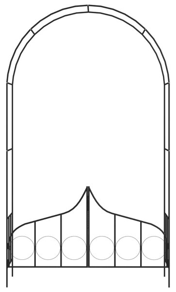 Pergola ogrodowa z furtką, czarna, 138x40x238 cm, żelazna